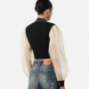 Studded Georgette Crop Shirt