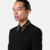 Studded Wool Crépe A-Line Mini Dress