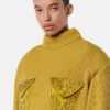 Studded Wool Knit Boxy Sweater