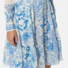 Underwater Barocco Crépe Flowy Midi Skirt
