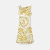 Underwater Barocco Draped Flared Mini Dress