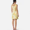 Underwater Barocco Draped Flared Mini Dress