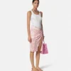 Underwater Barocco Draped Midi Skirt