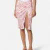 Underwater Barocco Draped Midi Skirt
