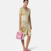 Underwater Barocco Fitted Midi Shirt Dress