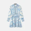 Underwater Barocco Flared Mini Shirt Dress