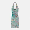 Underwater Barocco Halterneck Midi Dress