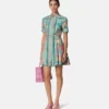 Underwater Barocco Silk Mini Shirt Dress