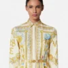 Underwater Barocco Silk Mini Shirt Dress