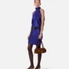 V Allover Jacquard Silk Relaxed Mini Dress