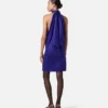 V Allover Jacquard Silk Relaxed Mini Dress