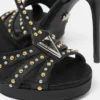 V Embellished Leather Sandals 120 mm