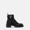 V Leather Ankle Boots