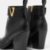V Leather Ankle Boots 85 mm