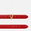 V Leather Belt 3 cm