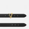 V Leather Belt 3 cm