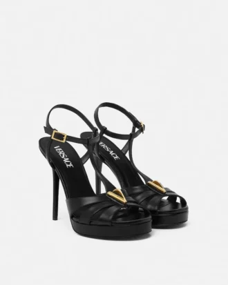 V Leather Sandals 120 mm