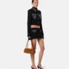 Versace Tag Suede Bowling Bag