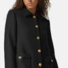 Wool-Blend A-Line Coat