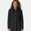 Wool-Blend A-Line Coat